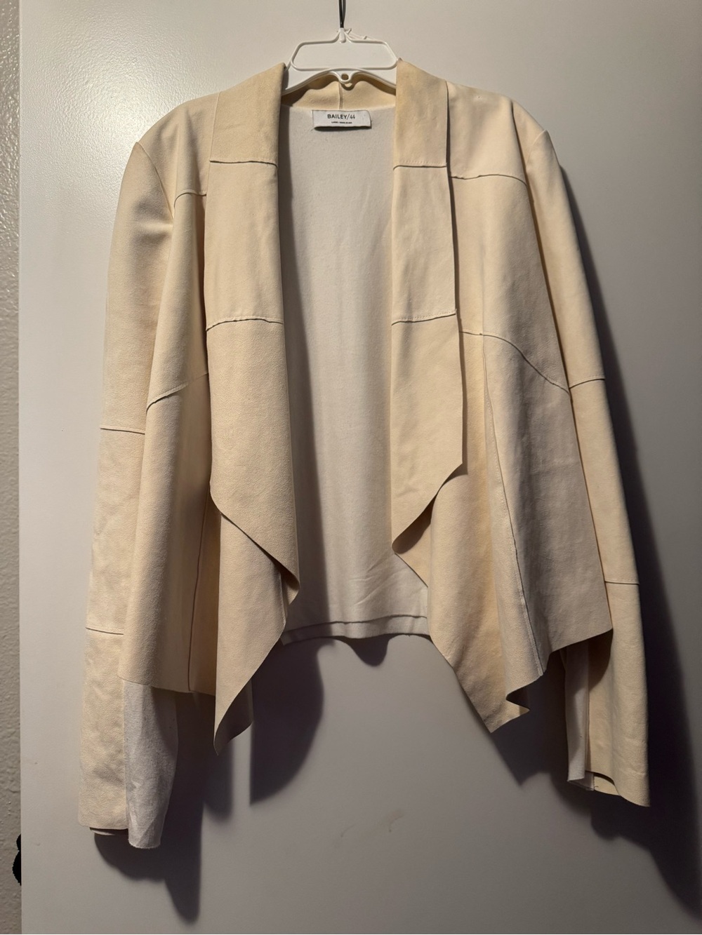 Bailey 44 Cream Open-Front Draped Jacket